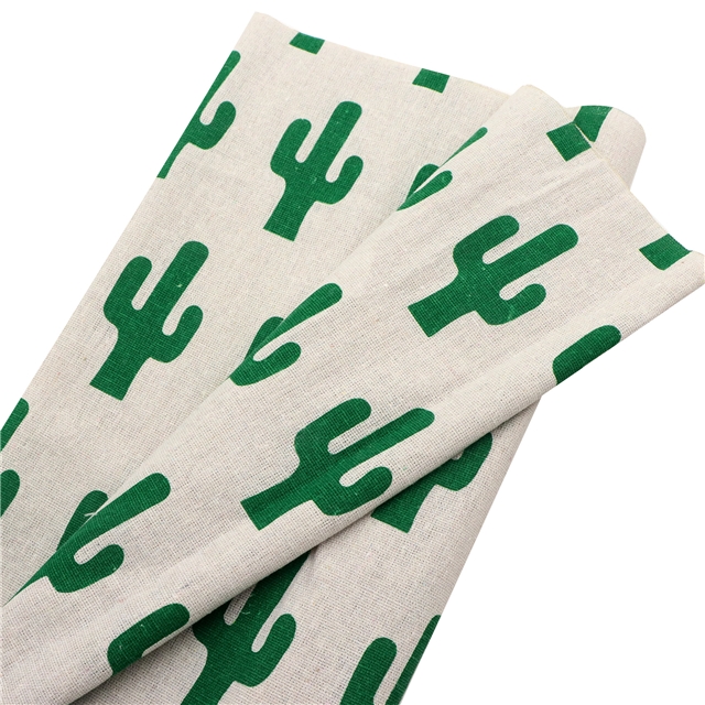 cactus cotton linen print