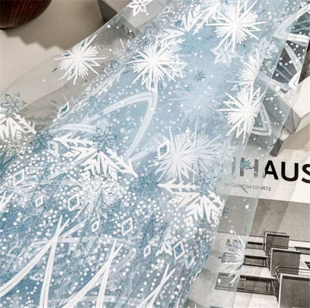 offset printing powder snowflake mesh fabric