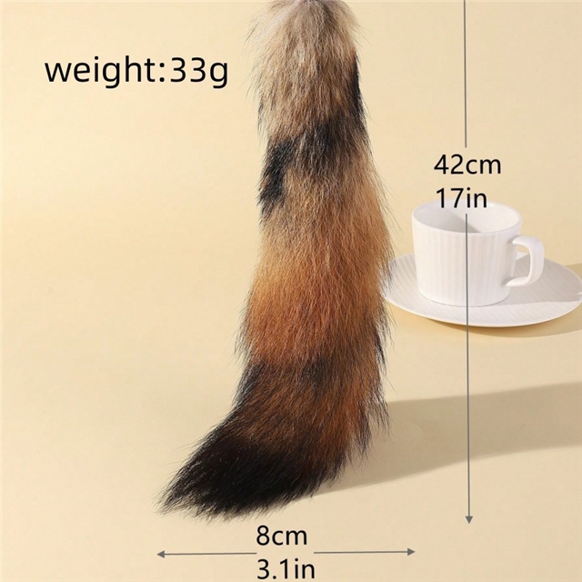 Faux fur Fox Tail Raccoon Tail Decorative Keychain