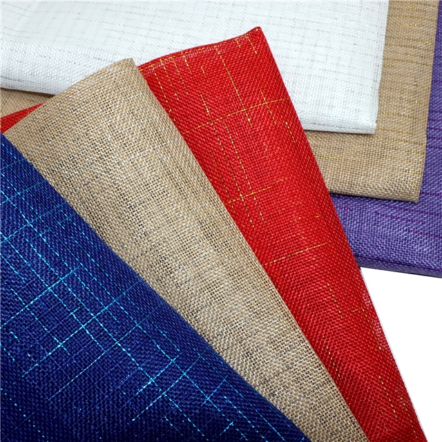 gold and silver thread plaid imitation linen fabric