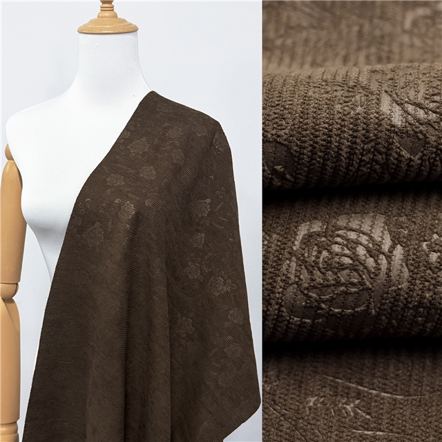 plain embossed rose corduroy fabric 3#coffee,50*150cm(19.7*59.1