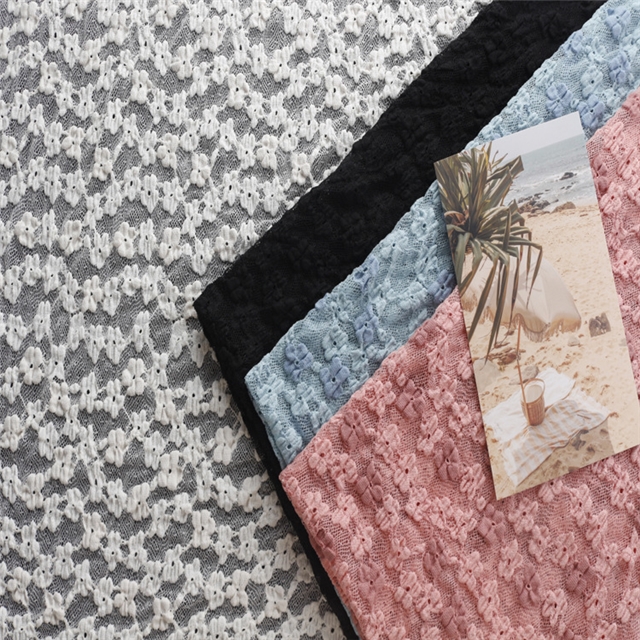 2 ways bubble flower lace fabric