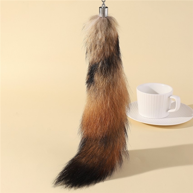 Faux fur Fox Tail Raccoon Tail Decorative Keychain