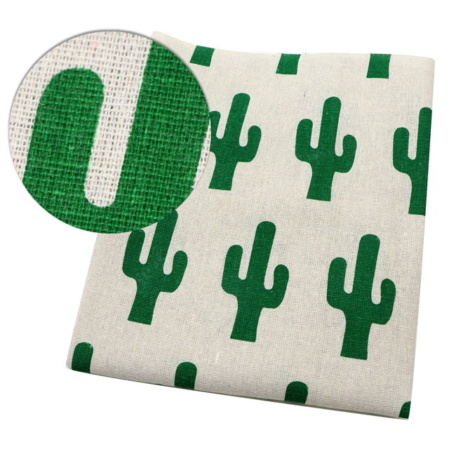 cactus cotton linen print