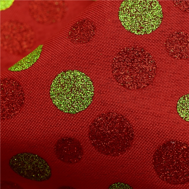 christmas dots faux linen fabric
