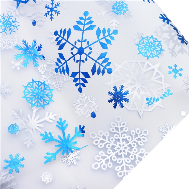 90% synthetic fiber, 10% others christmas snowflake gold hot stamping organza fabric 100*145cm(39.4*57.1