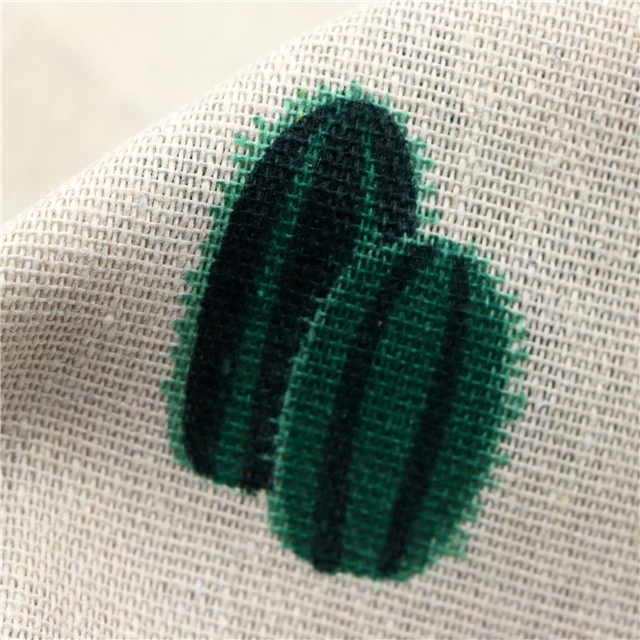 pineapple cactus printed cotton linen