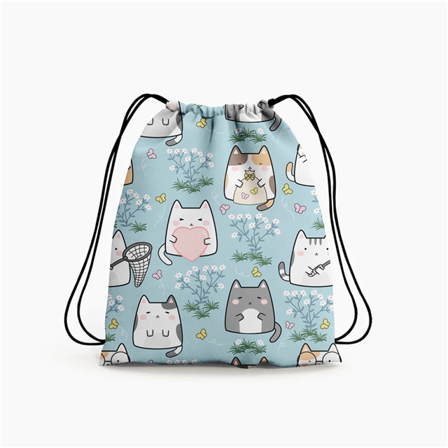 polyester cotton geometric cat series polyester cotton fabric set (4 pcs/set)
