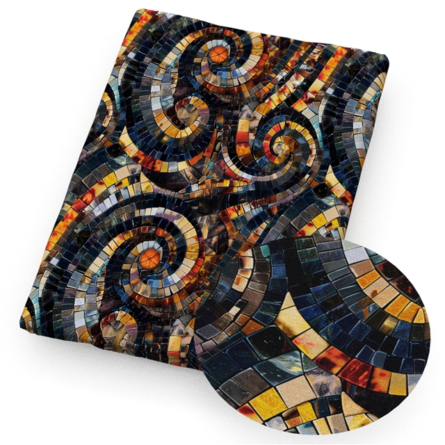 polyester cotton colorful swirls stone pattern series polyester cotton fabric set (12 pcs/set) polyester cotton fabric,50*45cm(19.7*17.7
