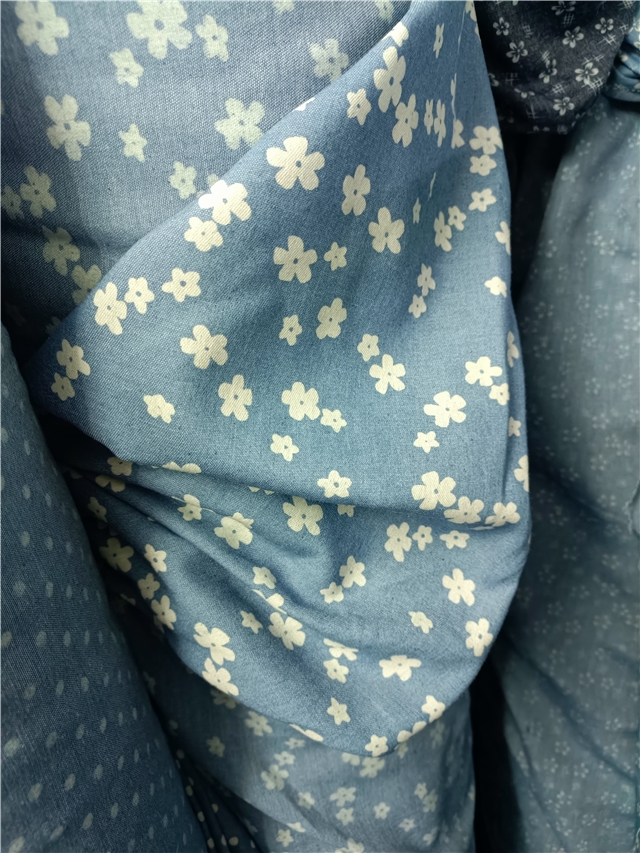 flower denim fabric