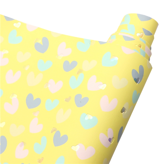 synthetic leather bump texture colourful gold hot stamping heart faux leather 