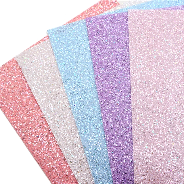 synthetic leather chunky glitter big small sequins mixed faux leather