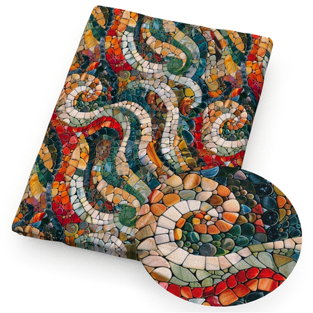 polyester cotton colorful swirls stone pattern series polyester cotton fabric set (12 pcs/set) polyester cotton fabric,50*45cm(19.7*17.7
