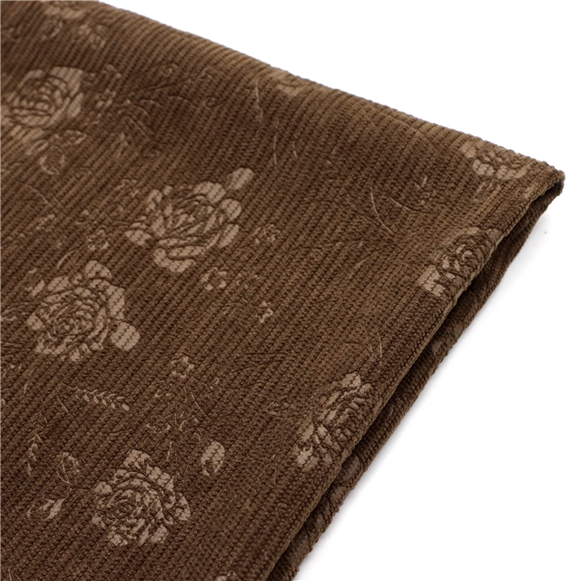 plain embossed rose corduroy fabric 3#coffee,50*150cm(19.7*59.1