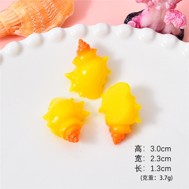 plastic/resin seven colors shell conch 3d resin accessories 1#