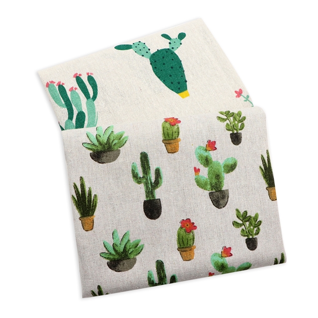pineapple cactus printed cotton linen