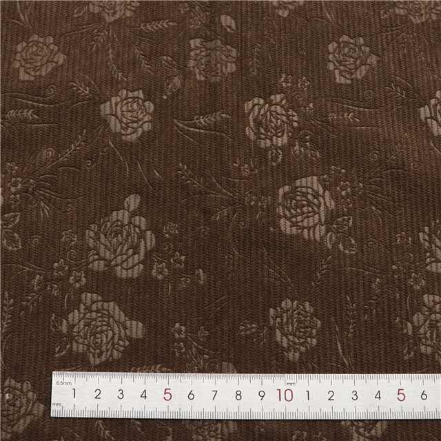 plain embossed rose corduroy fabric 3#coffee,50*150cm(19.7*59.1