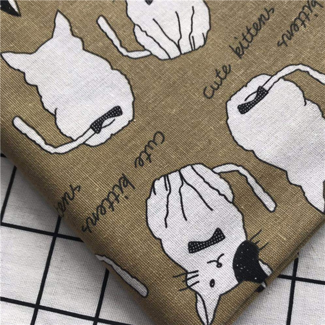 animal series cotton and linen printed fabric