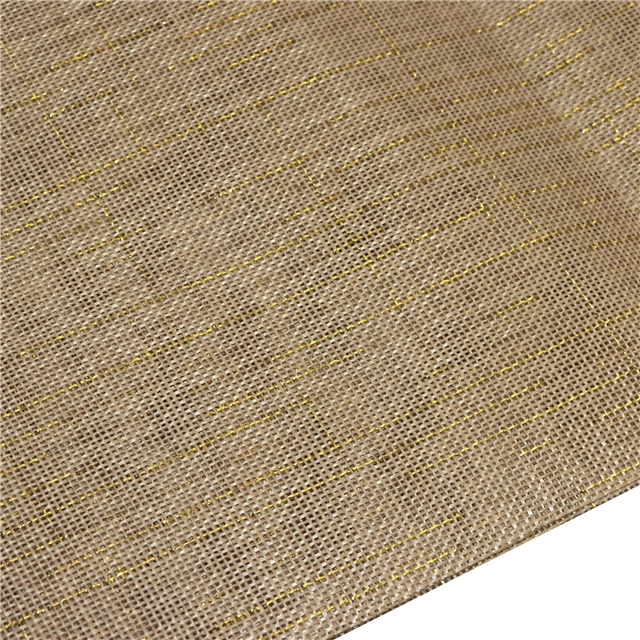 gold and silver thread plaid imitation linen fabric