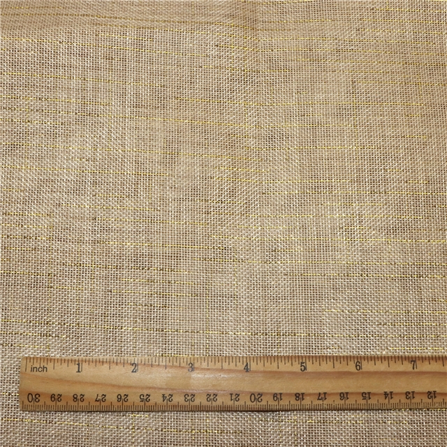 gold and silver thread plaid imitation linen fabric
