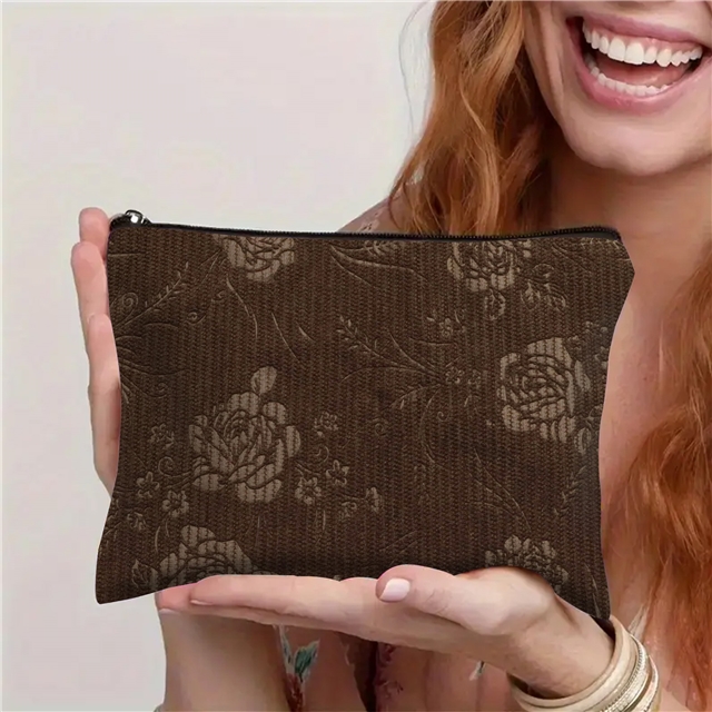 plain embossed rose corduroy fabric 3#coffee,50*150cm(19.7*59.1