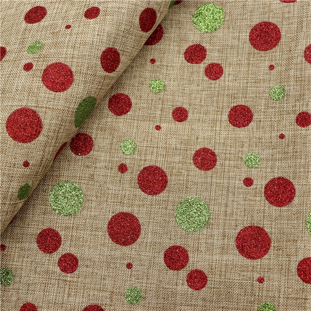 christmas dots faux linen fabric linen color,50*150cm(19.7*59.1