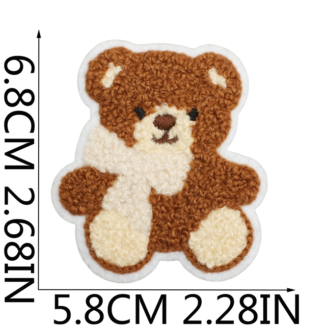 back with glue bear towel embroidery patch (back with glue)