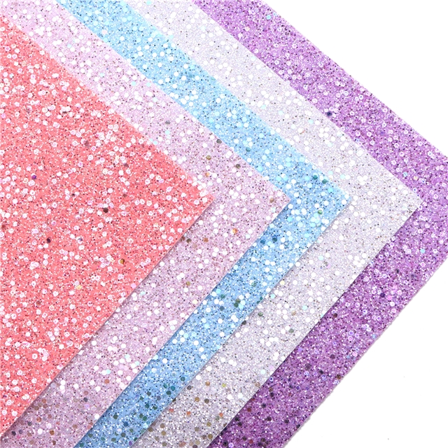 synthetic leather chunky glitter big small sequins mixed faux leather