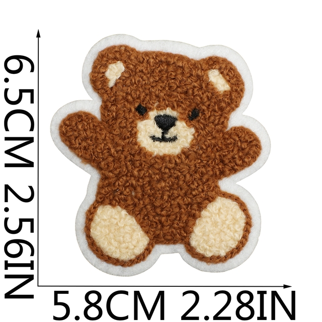 back with glue bear towel embroidery patch (back with glue)