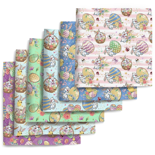 polyester cotton easter series polyester cotton fabric set (6 pcs/set)