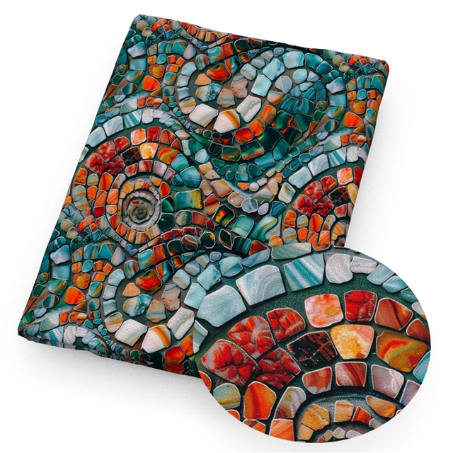 polyester cotton colorful swirls stone pattern series polyester cotton fabric set (12 pcs/set) polyester cotton fabric,50*45cm(19.7*17.7