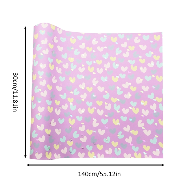 synthetic leather bump texture colourful gold hot stamping heart faux leather 