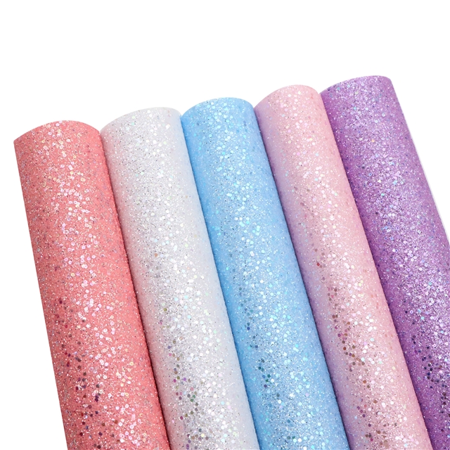 synthetic leather chunky glitter big small sequins mixed faux leather