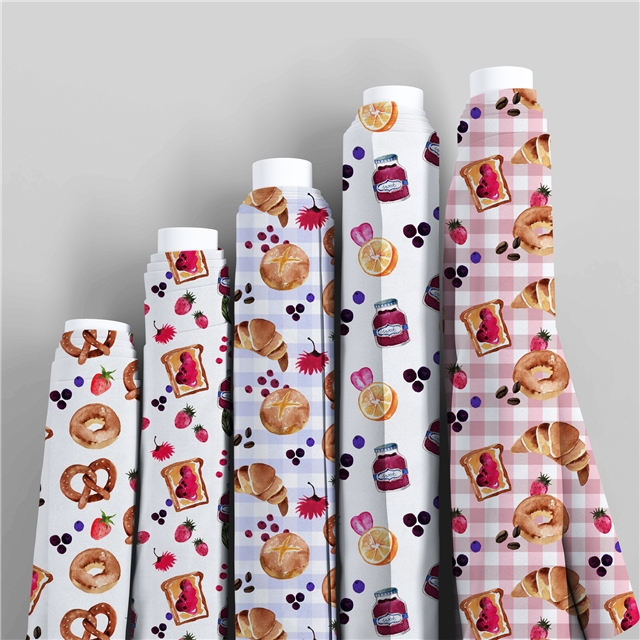polyester cotton food series polyester cotton fabric set (8 pcs/set) polyester cotton fabric,50*45cm(19.7*17.7