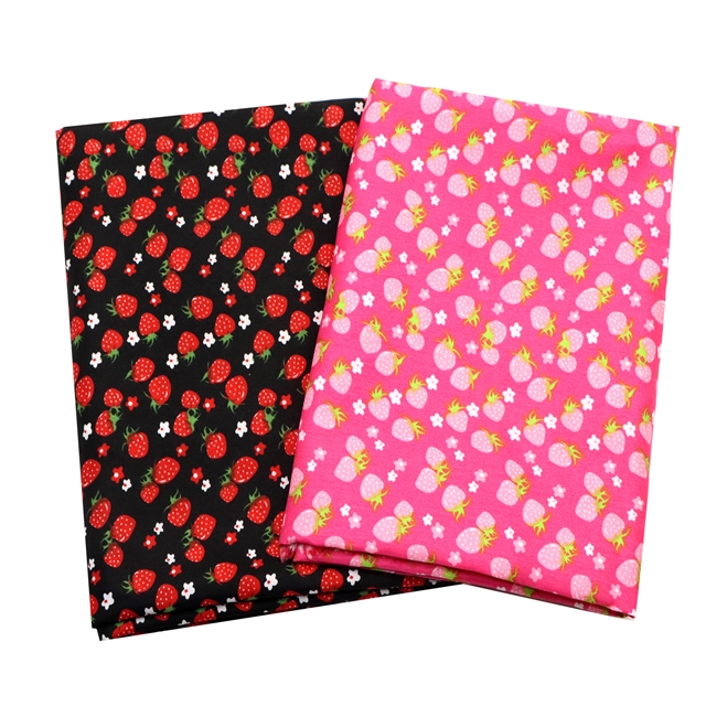 100％ polyester flowers strawberry 100％ polyester fabric