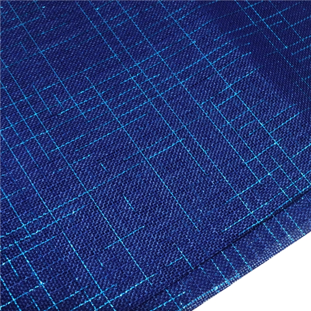 gold and silver thread plaid imitation linen fabric