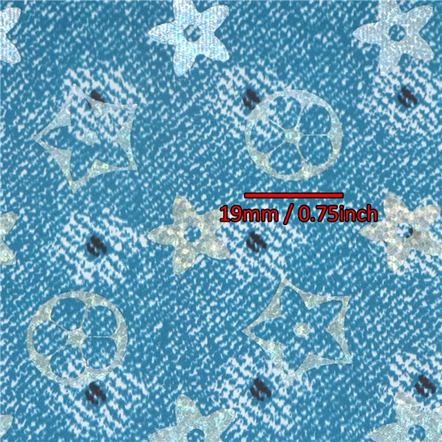 synthetic leather hot laser silver flower faux leather 