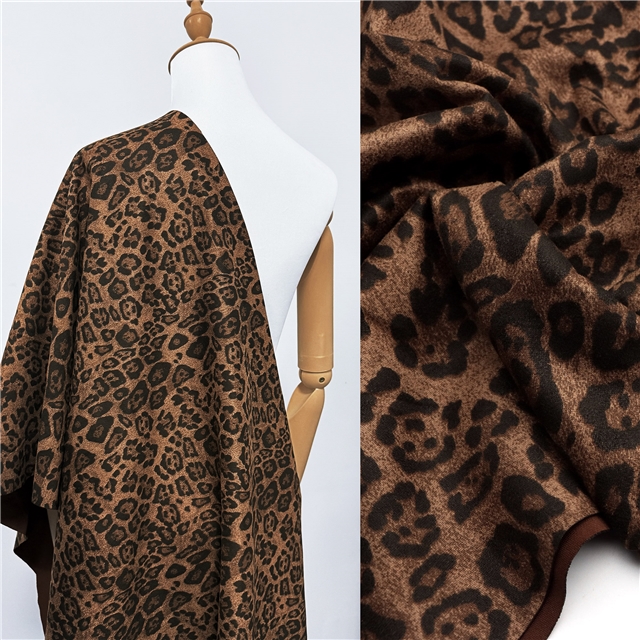 2 ways leopard knit velvet fabric