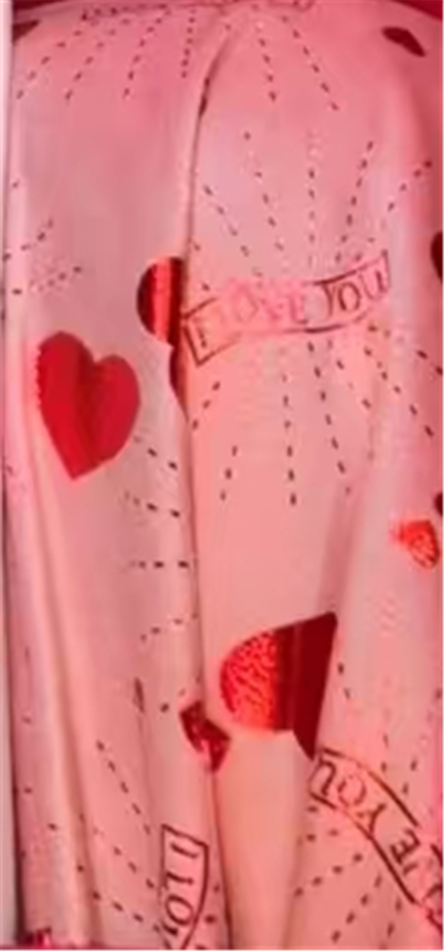red hot stamping heart letters short plush fabric