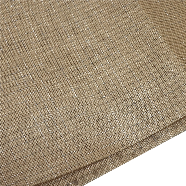 gold and silver thread plaid imitation linen fabric