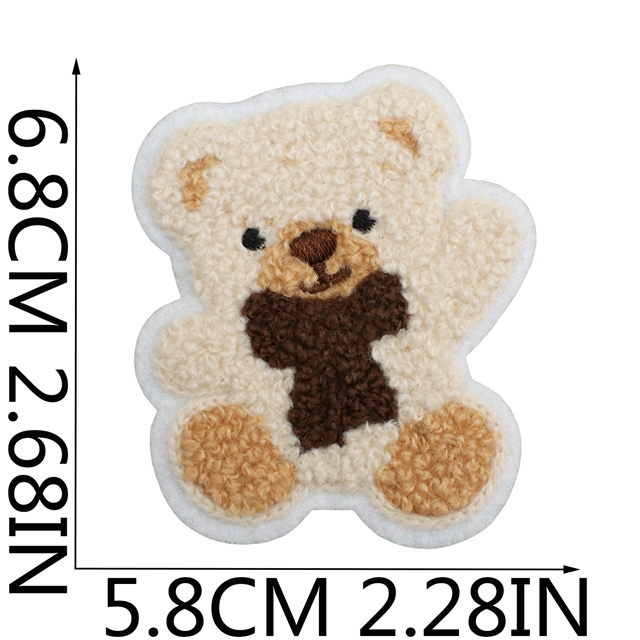 back with glue bear towel embroidery patch (back with glue)