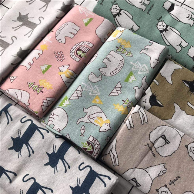 animal series cotton and linen printed fabric
