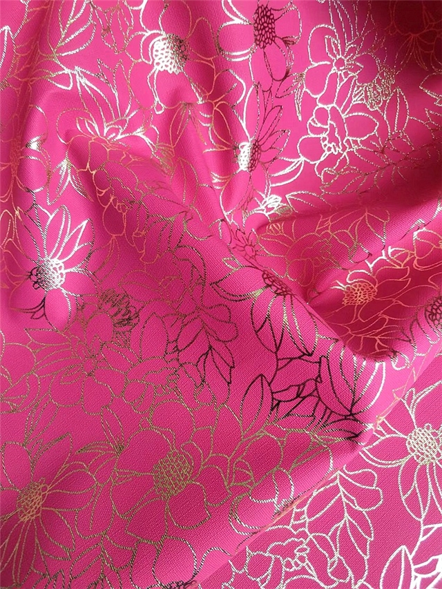 synthetic leather hot stamping flower faux leather