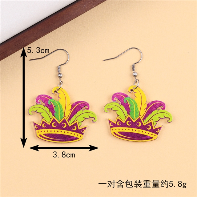 acrylic mardi gras series acrylic earrings