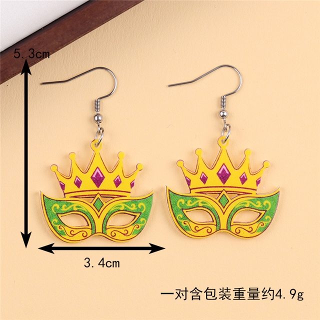 acrylic mardi gras series acrylic earrings