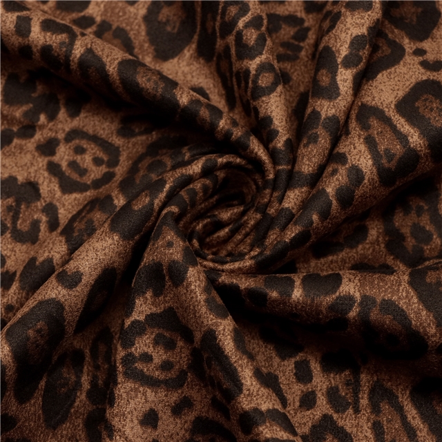 2 ways leopard knit velvet fabric