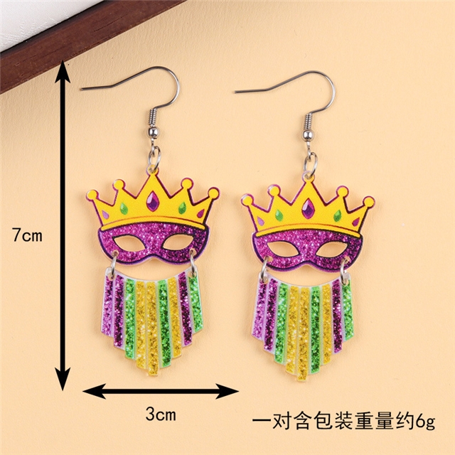 acrylic mardi gras series acrylic earrings
