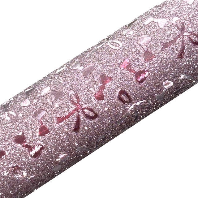 synthetic leather glitter bow faux leather