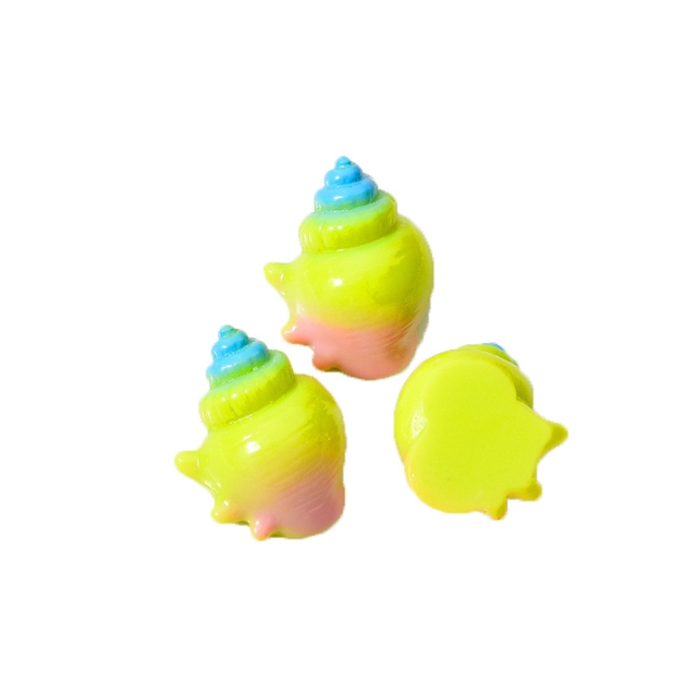plastic/resin seven colors shell conch 3d resin accessories