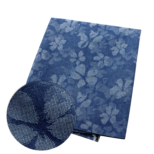 flower jacquard denim fabric